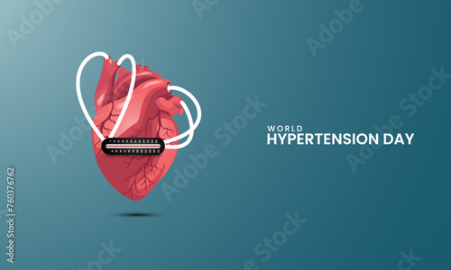 World Hypertension day, Hypertension design for social media banner, poster, 3D Illustration