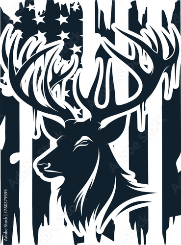 Deer Flag Svg, Deer Hunt Flag Svg, Hunting Flag Svg, Nature deer Svg, Deer and USA Flag Svg, Deer face Svg, Deer Head Svg