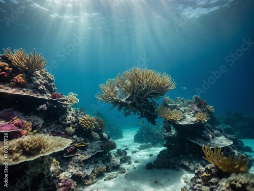 Marine life underwater in the ocean on World Oceans Day © Viktoryia