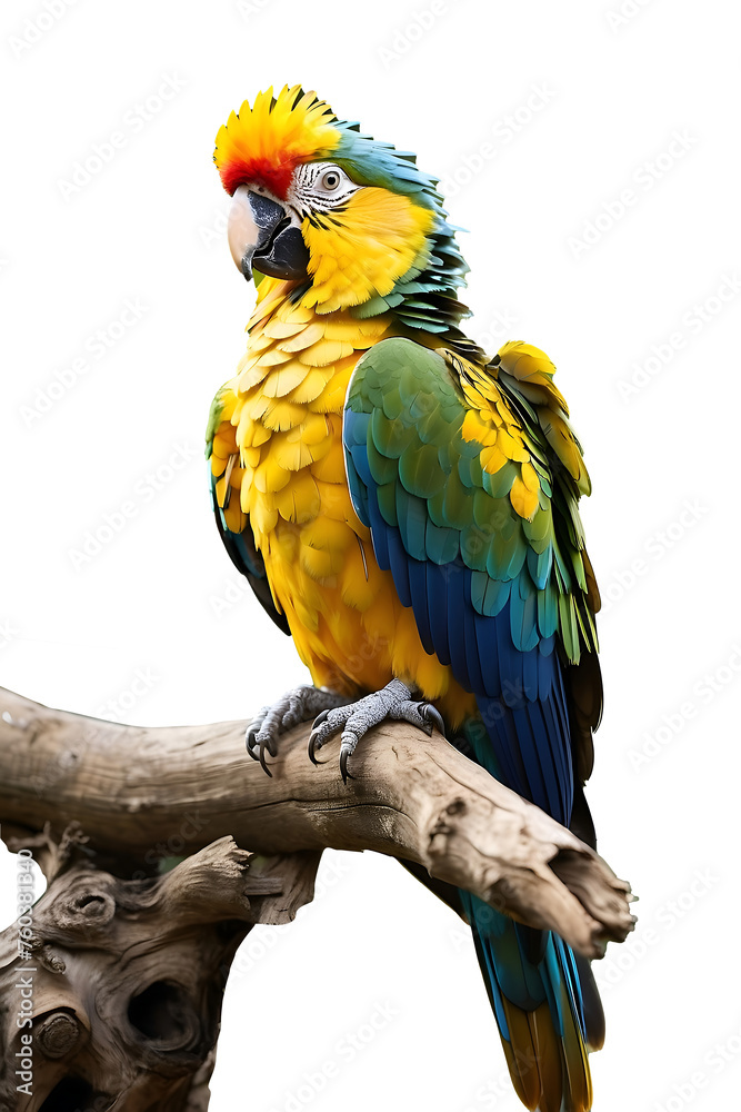 blue and yellow macaw isolated on transparent background PNG Image
