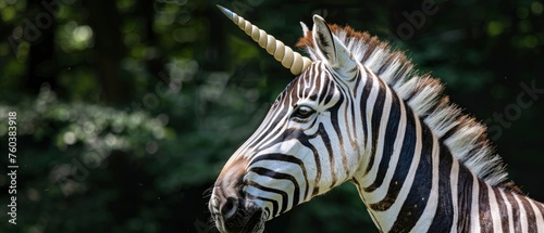 A colorful rainbow zebra unicorn