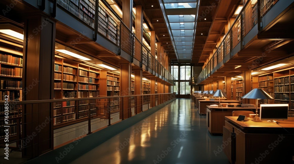 Fototapeta premium technology research library building illustration innovation learning, information archives, archives archives technology research library building