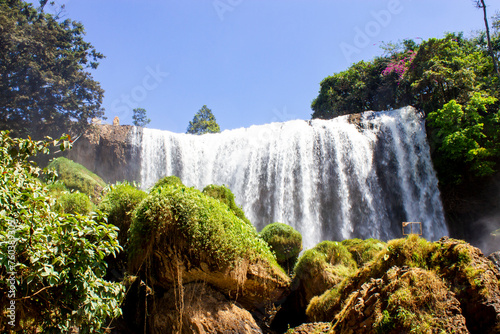 Voi Waterall In Dalat, Vietnam. Voi Waterall, Also Known As The Lieng Rơwoa Waterfall Is One Of The Biggest Waterfalls Of Lam Dong Province.