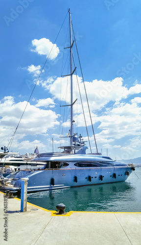 luxury motor yachts in marina Zeas, Piraeus, Greece