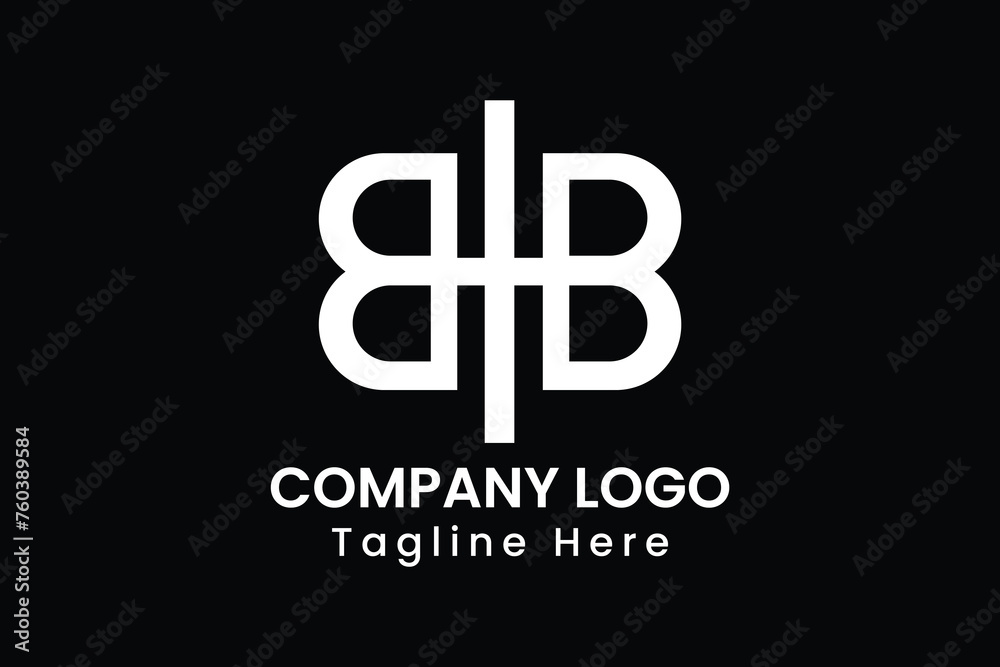 letter bb logo, letter b and + sign logo, letter b and i logo, logomark, brandmark - obrazy, fototapety, plakaty 