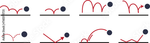 Ball bounces icon set. Reflect icon vector design.