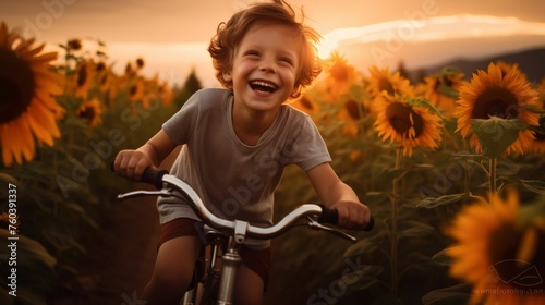 a boy riding a bike © Muhammad