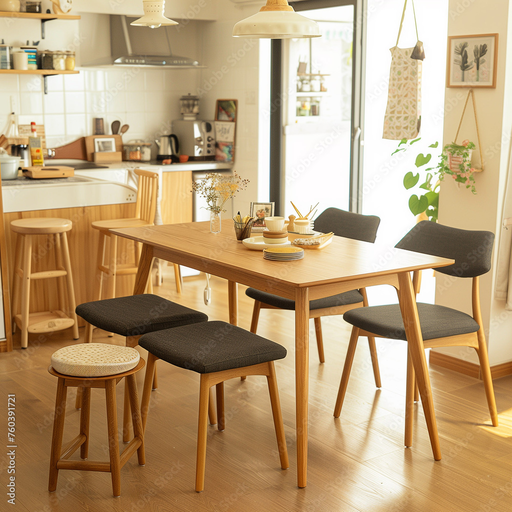 Fototapeta premium 日本の現代的なダイニングキッチン