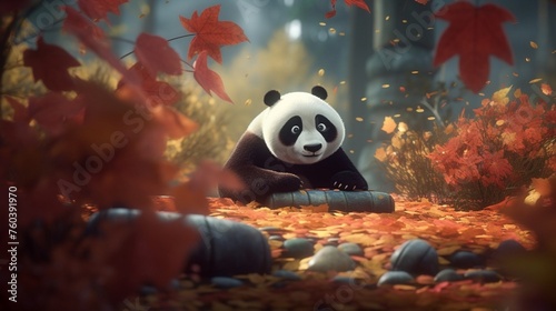 panda in the aquarium