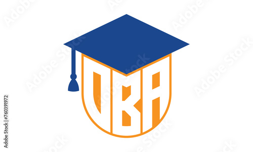 OBA initial letter academic logo design vector template. monogram, abstract, school, college, university, graduation, symbol, shield, model, institute, educational, coaching canter, tech, sign, badge