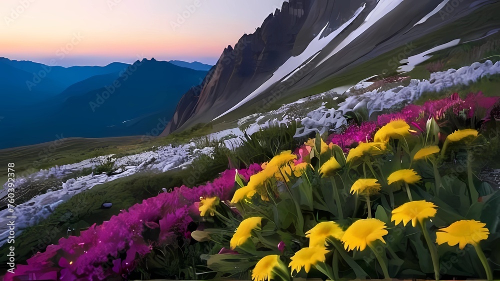 Fototapeta premium flowers in the mountains