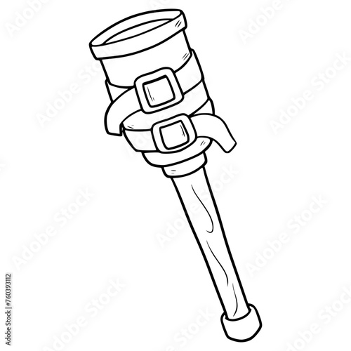 peg leg illustration hand drawn outline isolated vector