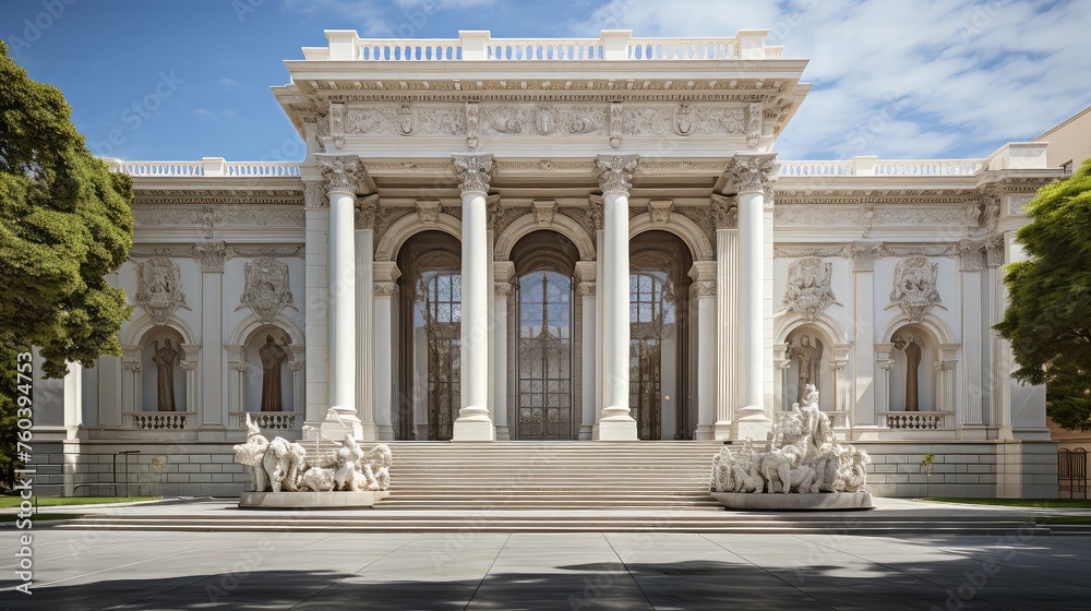 Obraz premium history structure museum building illustration gallery sculpture, interior modern, ancient preservation history structure museum building