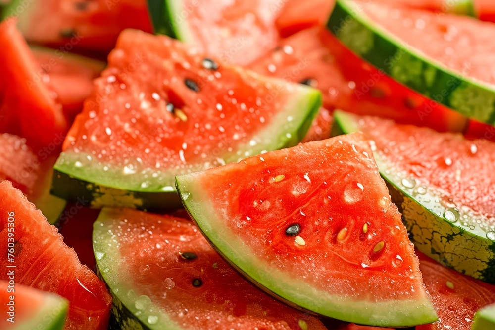 Juicy slices of watermelon as a bacground.