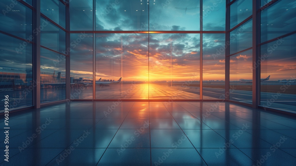 airport terminal at dawn interior airport terminal at dawn interior