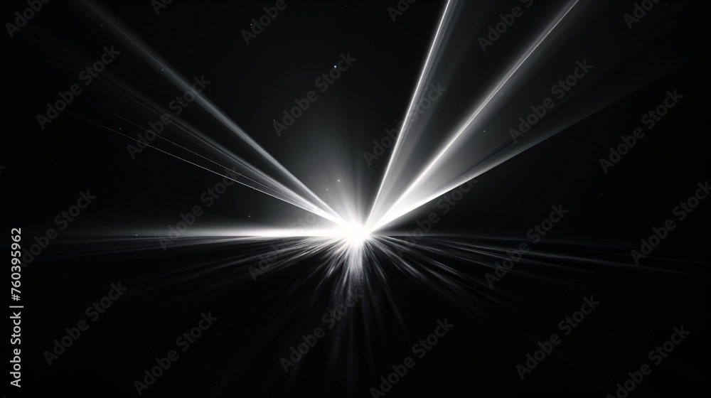 Fototapeta premium god rays on a black background, easy overlay graphic, light burst on smoke environment