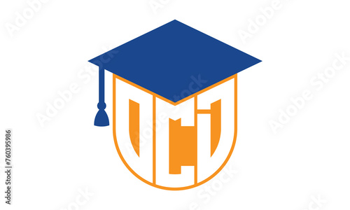 OCD initial letter academic logo design vector template. monogram, abstract, school, college, university, graduation, symbol, shield, model, institute, educational, coaching canter, tech, sign, badge