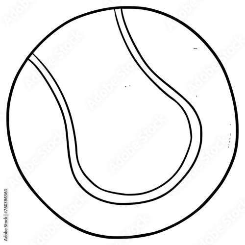 tennis ball illustration hand drawn outline isolated vector