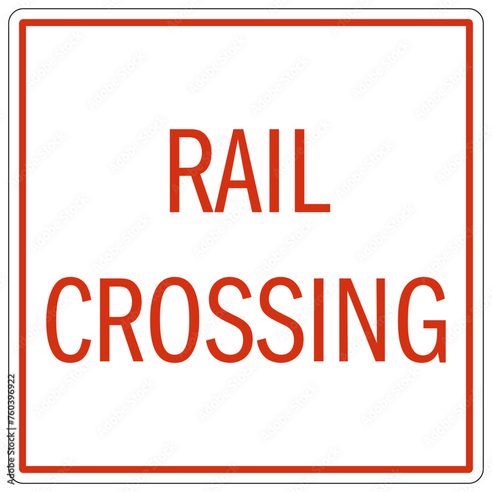 Fototapeta premium Railroad safety sign rail crossing