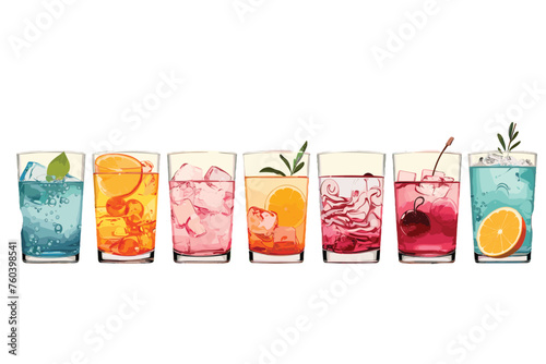 VECTOR art illustration caffeine lime closeup whiskey yellow tasty reflection wet bubble cup red nobody frozen liquor party soft orange ice glass drink cold cocktail beverage fresh