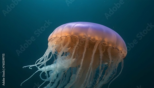 A Jellyfish With Tentacles That Sparkle Underwater © Huda