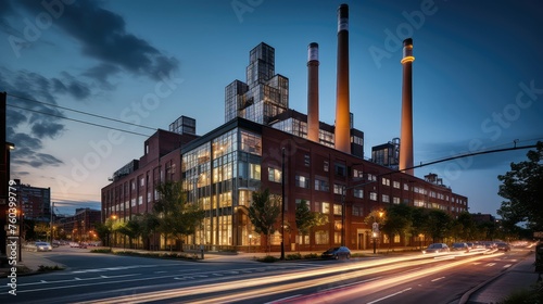 facility power factory building illustration construction industrial, automation technology, engineering assembly facility power factory building