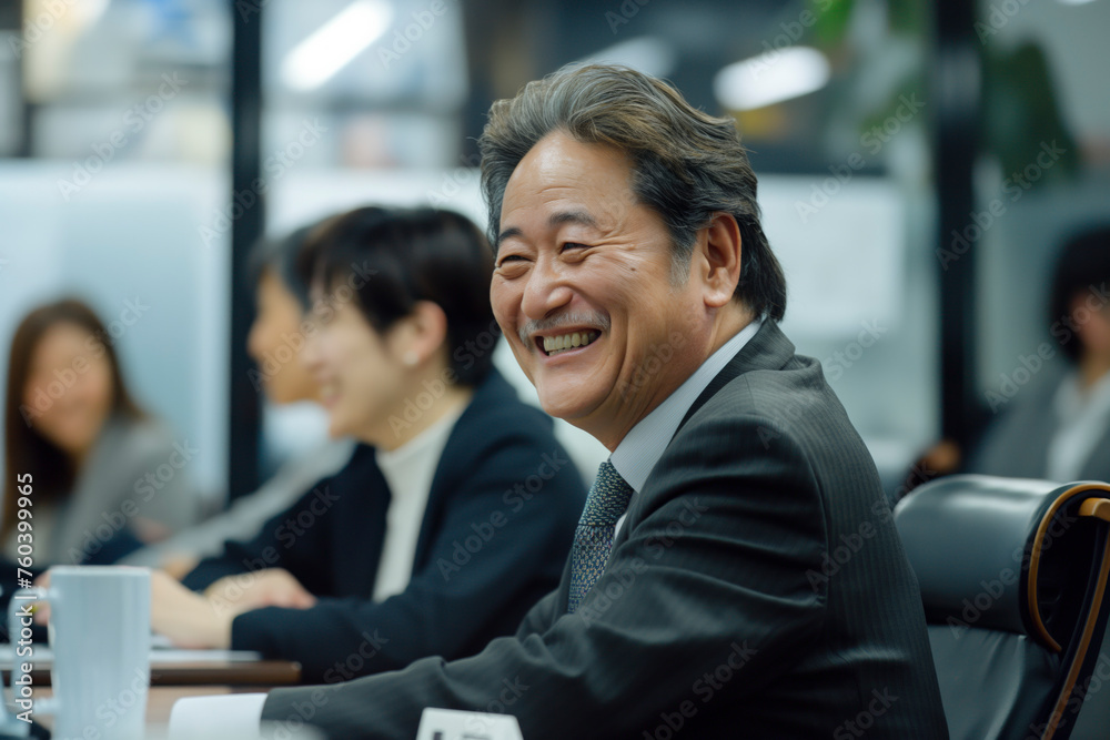 A man in a suit is smiling at the camera A man in a suit is smiling at the camera