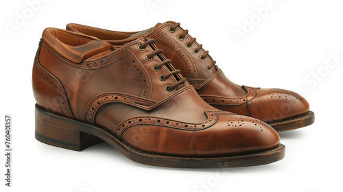 Brown leather shoes isolated
