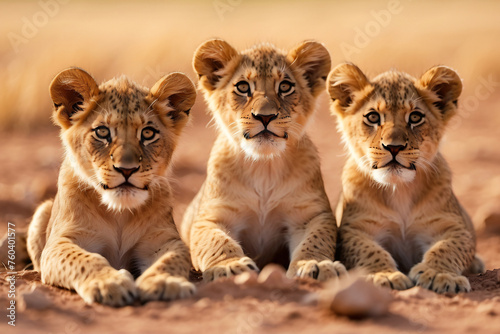 lion cub on hot background © IOLA