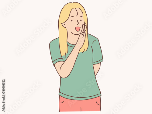 woman whispering about something important