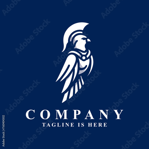 Tableau sur toile Spartan bird logo: Combines agility and strength, symbolizing freedom, determination, and the indomitable spirit of a warrior