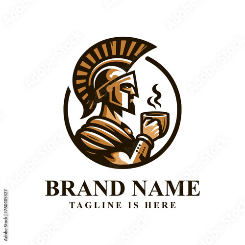 Spartan coffee logo: Blends strength and sophistication, reflecting bold flavors and endurance, symbolizing a robust coffee experience.