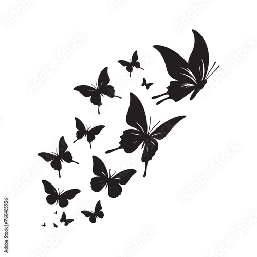 Butterfly Silhouette Vector Collection for Graceful Designs and Nature-inspired Projects. Black Butterfly Illustration, Butterfly vector.