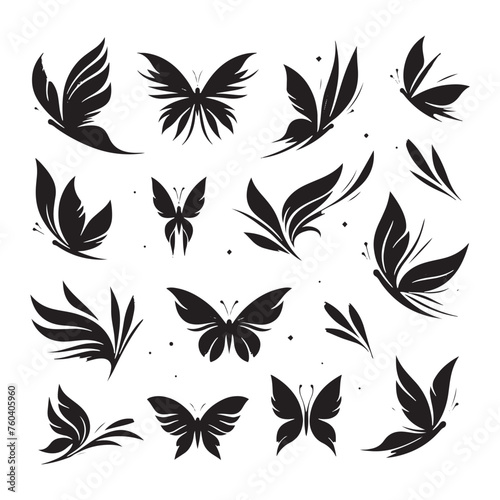 Butterfly Silhouette Vector Collection for Graceful Designs and Nature-inspired Projects. Black Butterfly Illustration, Butterfly vector.