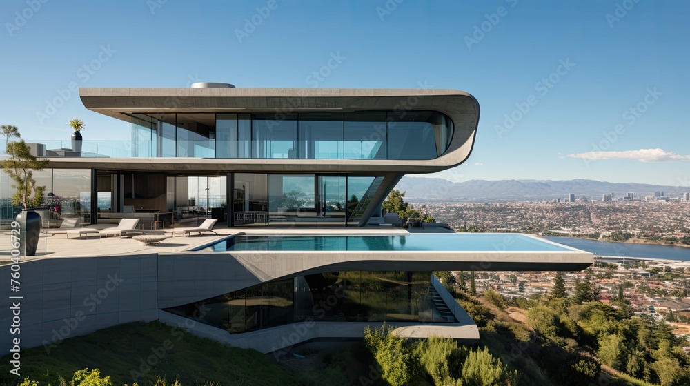 modern contemporary mansion building illustration design architecture, spacious elegant, innovative sustainable modern contemporary mansion building