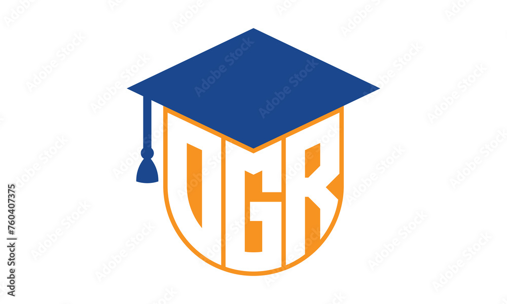 OGR initial letter academic logo design vector template. monogram, abstract, school, college, university, graduation, symbol, shield, model, institute, educational, coaching canter, tech, sign, badge - obrazy, fototapety, plakaty 