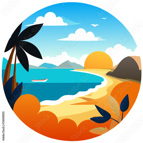 The sun-kissed beach, with its sparkling waters and playful waves, invites you to embrace nature's tranquility.