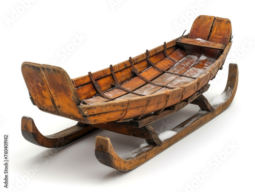 retro sled white background