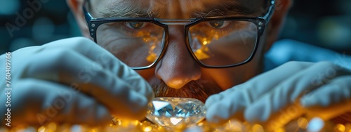 portrait of a man with a large diamond in her hand