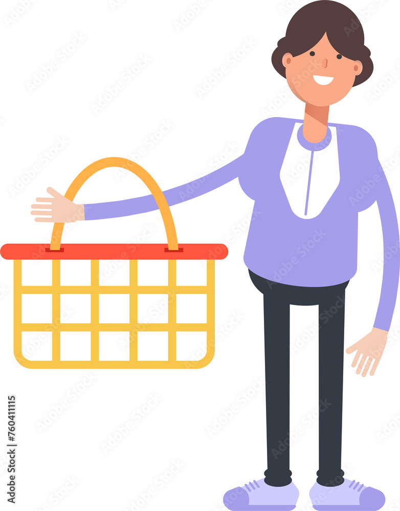 Woman Character Holding Shopping Basket
Woman Character Holding Shopping Basket