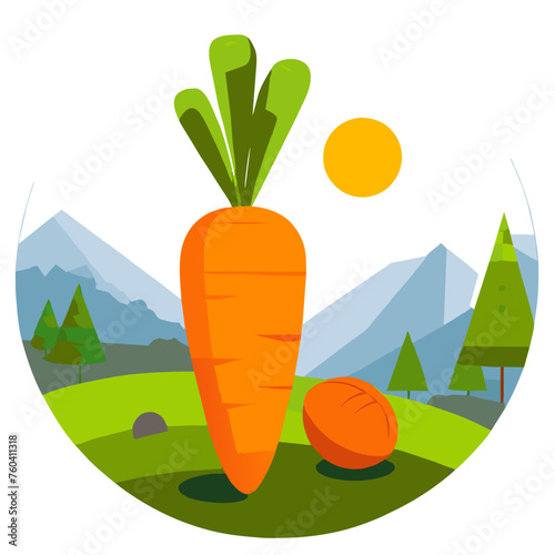 A fresh, vibrant, and juicy carrot resting in the beauty of nature's embrace.