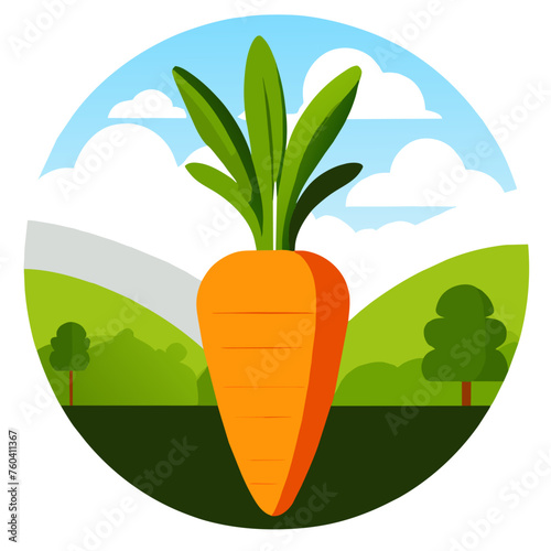 A fresh, vibrant, and juicy carrot resting in the beauty of nature's embrace.