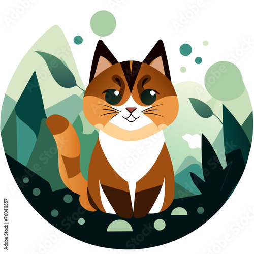 Cute cats frolic in the lush greenery, their playful antics a delightful sight in nature's embrace.