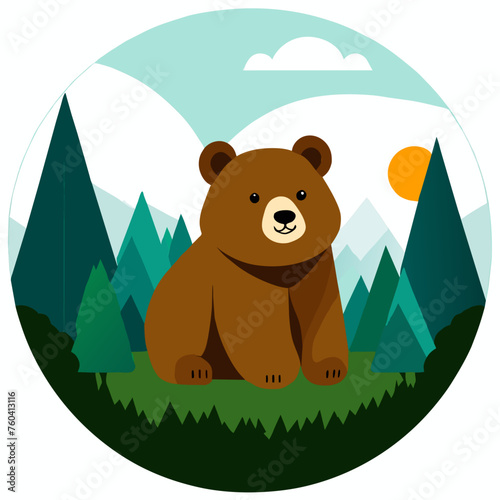 A cuddly bear enjoys the tranquility of its natural surroundings.