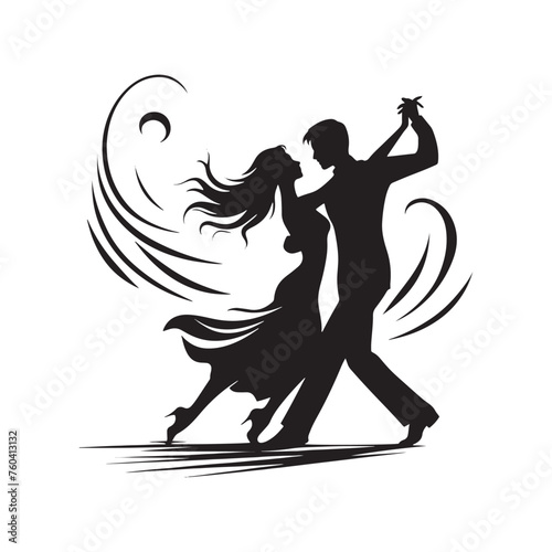 Romantic Dancing Couple Silhouette Vector Set for Elegant Designs and Love-themed Projects. Dancing couple Illustration.