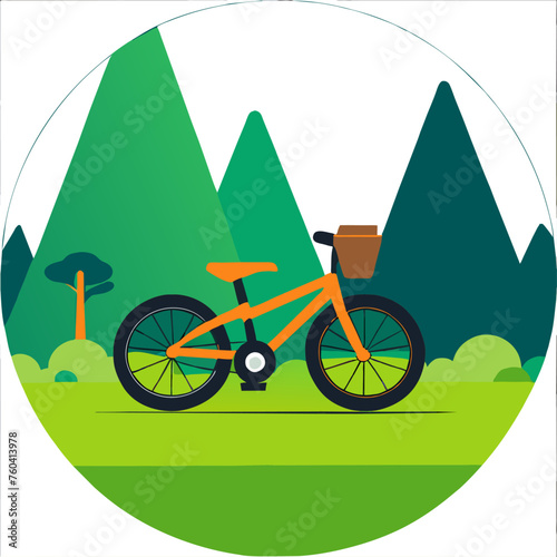 A lovely bicycle rests in a serene natural setting.