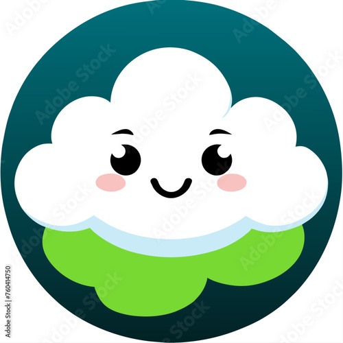 A fluffy white cloud resembling an adorable animal shape floats serenely in the blue sky.