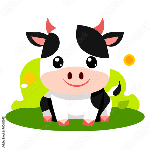 A cute cow with big brown eyes stares          at the camera  its soft fur rustling in the gentle breeze.