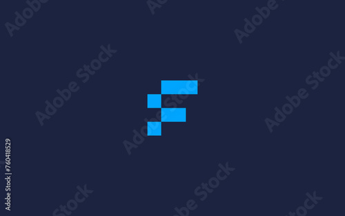 letter f with pixel logo icon design vector design template inspiration
