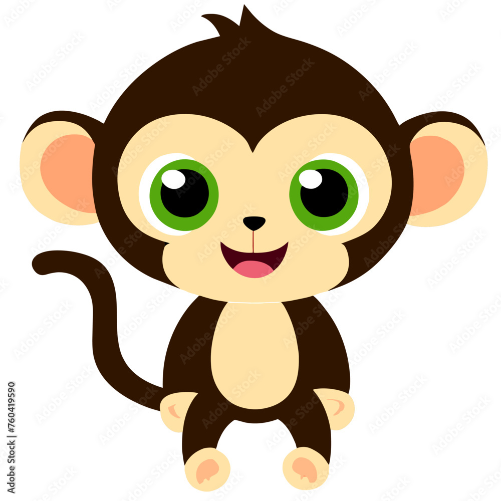 The adorable monkey plays in its natural habitat with a delighted expression. The adorable monkey plays in its natural habitat with a delighted expression.